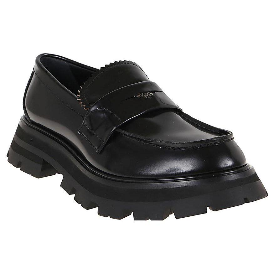 Alexander Mcqueen Wander Leather Loafers 'Core Black' Women's 685690WHZ851081
