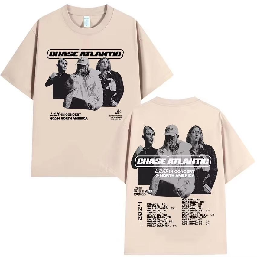 

Chase Atlantic Lost in Europe UK Tour 2026 Graphic T Shirts Women Hip Hop Vintage Gothic Short Sleeve Tshirt Unisex Streetwear 4XL