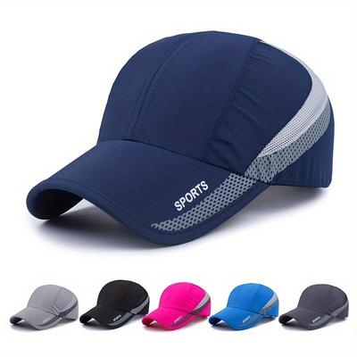 New Sport Color-block Quick-dry Cap for Men, Outdoor Sports Sun Hat, Adjustable Women's Camping and Hiking Cap