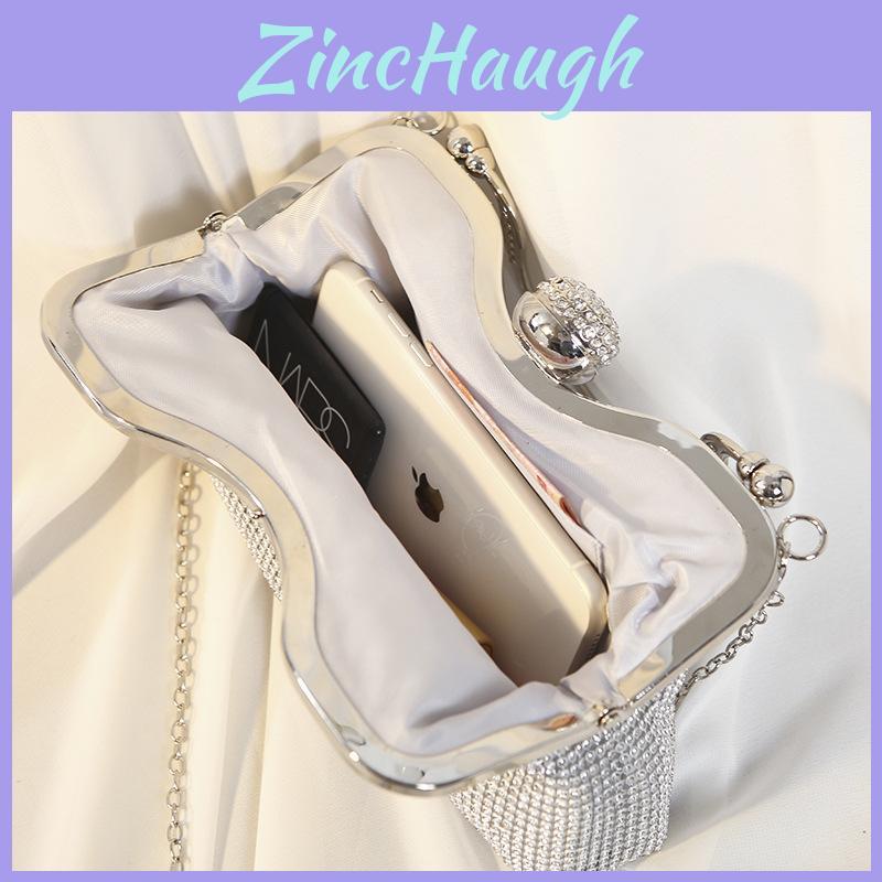 Retro Pearl Style Shell Shaped Handbag With Sparkling Water Diamond Decor For Parties And Casual Wear