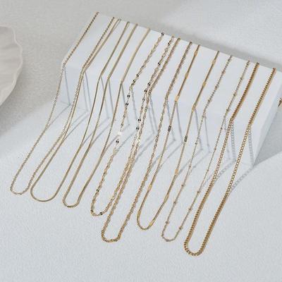 Trendy Water Wave Stainless Steel Necklace: European & American INS Style for Women’s Cool, Hip-Hop Fashion