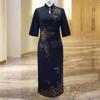 Stylish Red Retro Beaded Cheongsam Wedding Dress for Mother or Mother-in-Law
