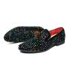 Men's Shoes Trendy Rhinestone Leather Shoes Men's Pointed Toe One-pedal Loafers Men's Casual Shoes Men's Korean Version of Youth Fashion Foot Cover