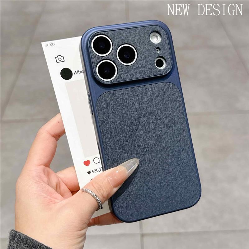 Seconds Become Simple Lambskin Pattern, Suitable for iPhone17promax Mobile Phone Case 16 Large Windows Apple 11 Anti-drop Case