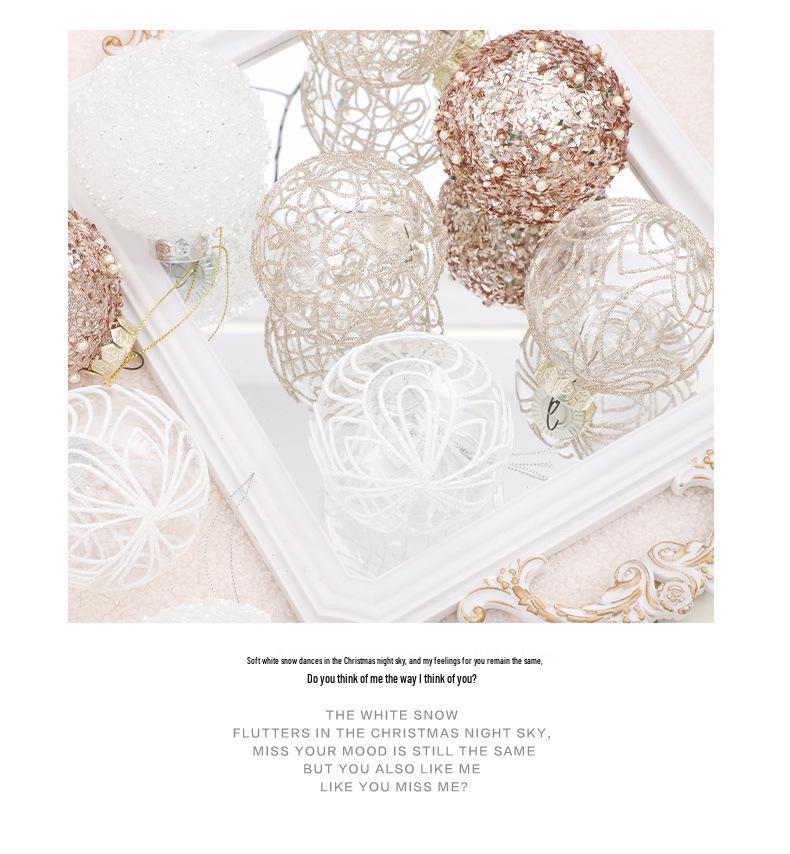 Exquisite 8cm Christmas Ornaments: Set of 6 Transparent Color-Painted Balls in Gift Box for Tree Decoration