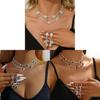 Geometric Double Layer Collar Necklace With Water Diamond Pendant For Women