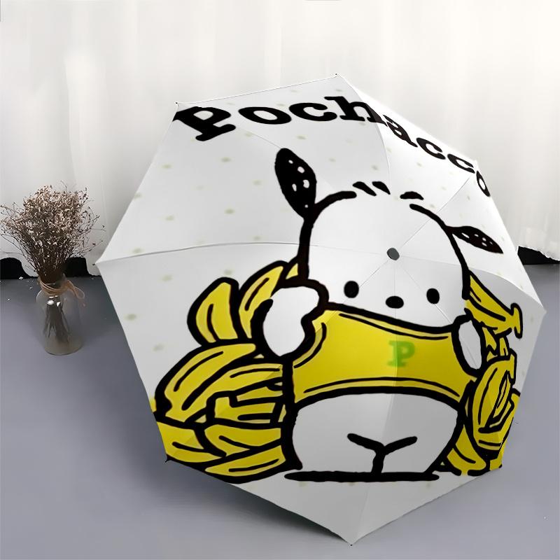 1pc Pochacco Banana Umbrella: Automatic Opening/Closing, Portable Design, Iron Frame, Outdoor Use, Festival Gift, Suitable for Fans, Travel, Daily Use
