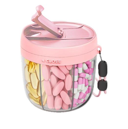Portable Travel Pillbox, 7-Compartment Design, Anti-Mixing, Bpa-Free