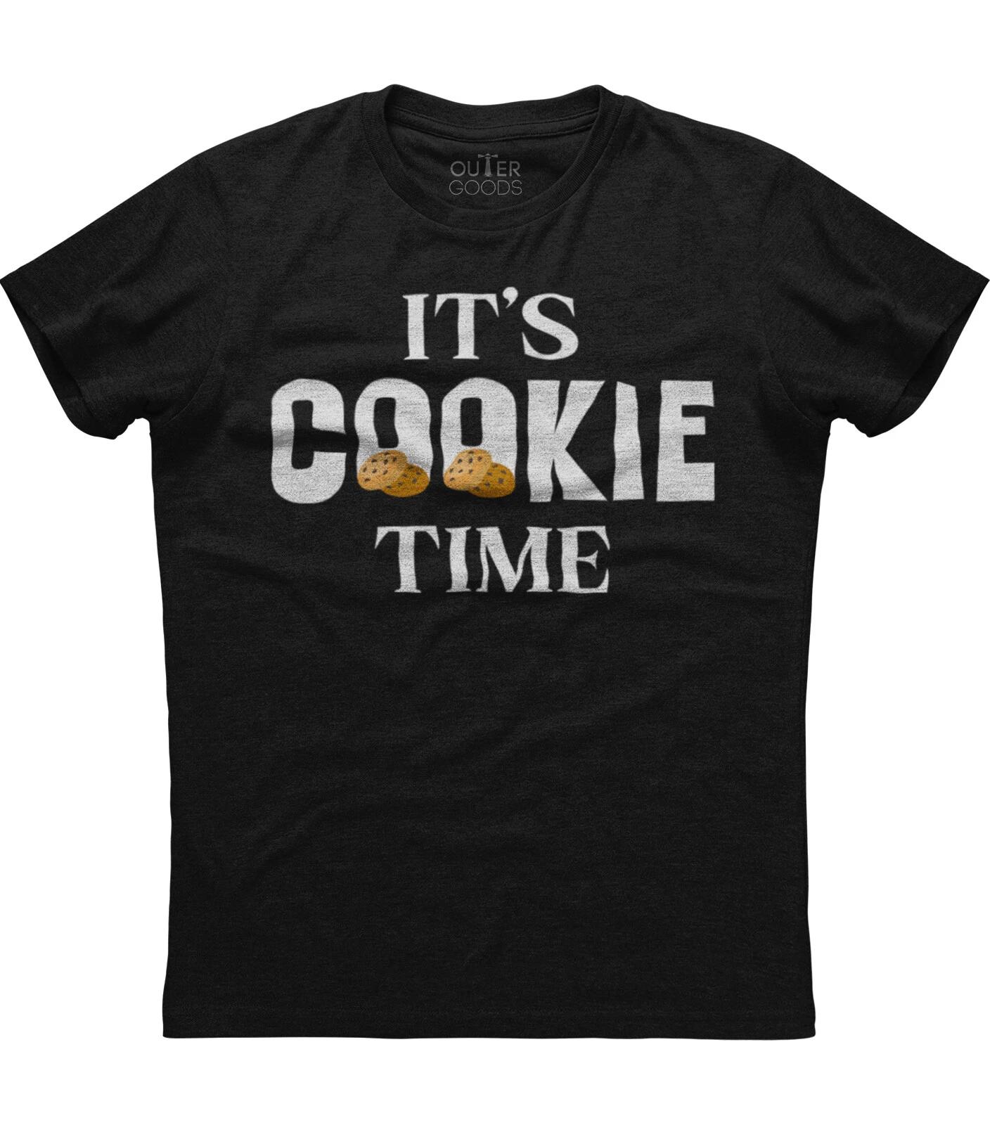 It s Cookie Time Funny Mens Short Sleeve Cotton Black T-shirt M