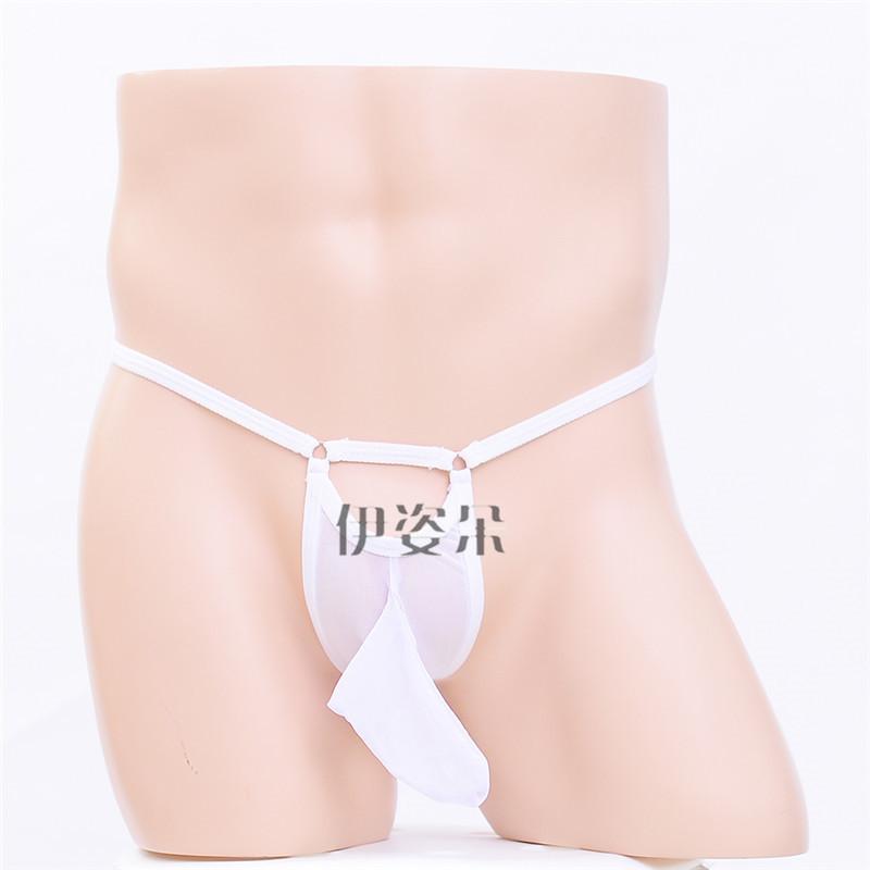 Sissy Lingerie Men Long Penis Sheath Underwear Mesh Transparent Elephant Nose Panties Sexy Hollow Male G-String T-Back Thongs