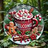 Brand Christmas Gingerbread Metal Wall Art 7.8 Inch Round Metal Sign Holiday Home Decor