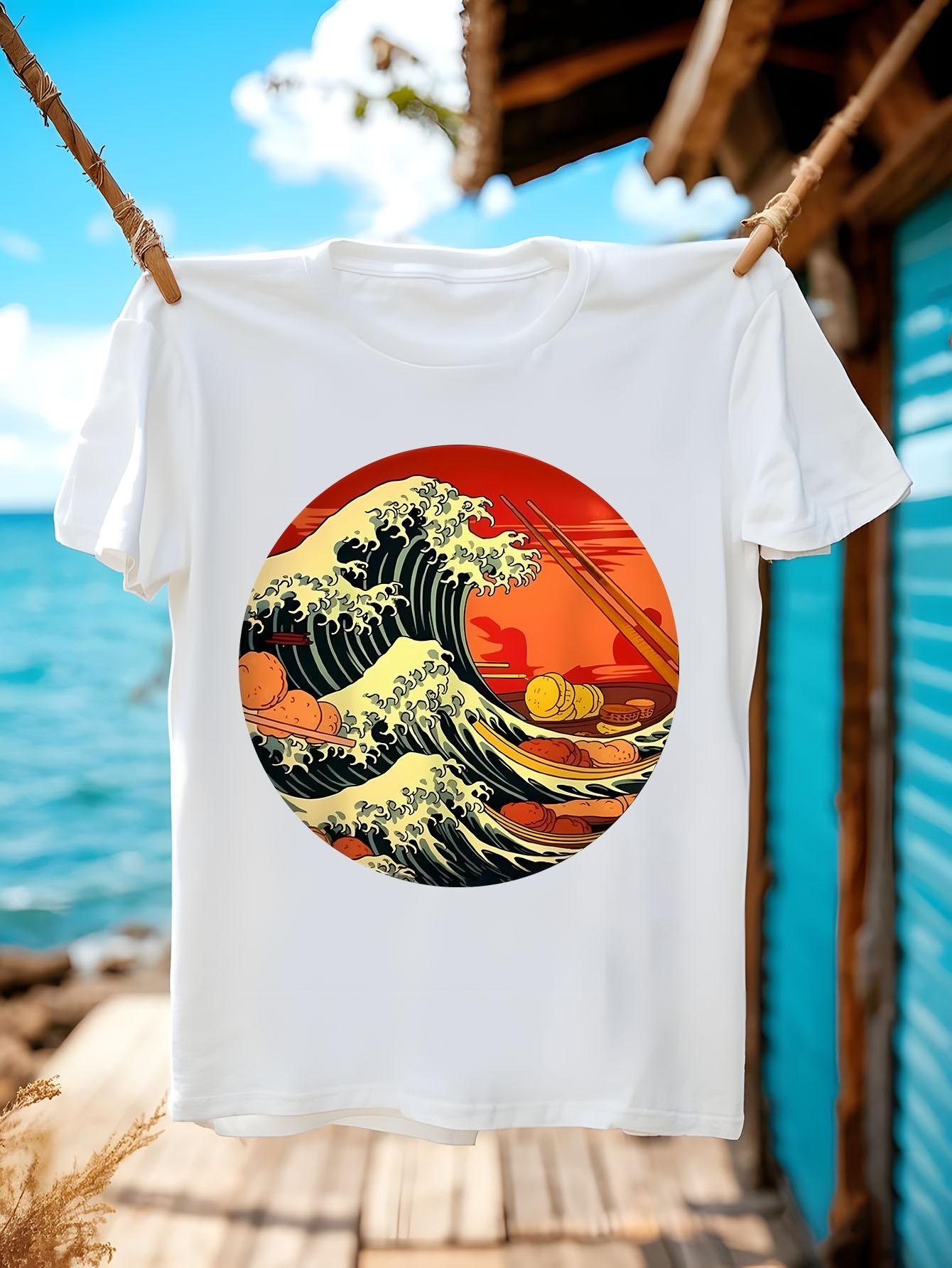 Japanese Kanagawa Wave Graphic Tshirt Graphic Tshirt - Bl... XL