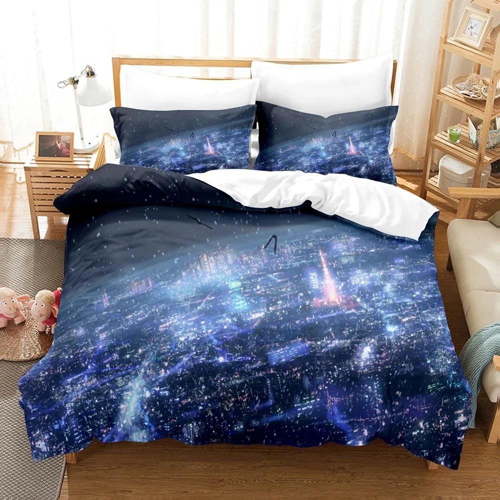 3D Anime 5 Centimeters Per Second Bedding Set Duvet Cover Pillowcase Twin Full Queen King Size Japan