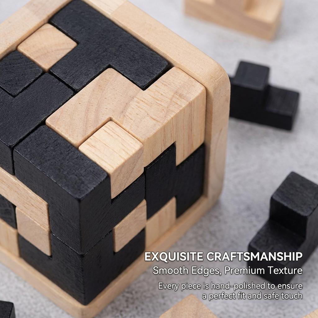 54T3D Rubik'S Cube Puzzle Luban Lock Creative Education Wooden Toy Brain Intelligence Early Education Game Children'S Gift
