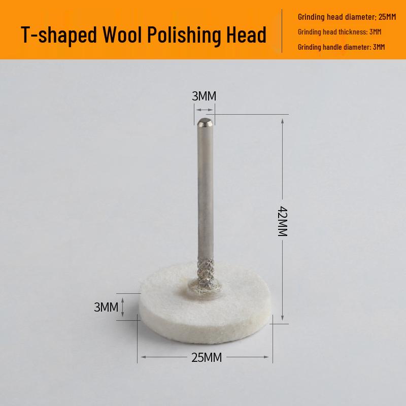 Wool Polishing Wheel for Metal, Jade, Glass, Mirror Surfaces - Wax Polishing Accessory for Electric Grinders, 3mm