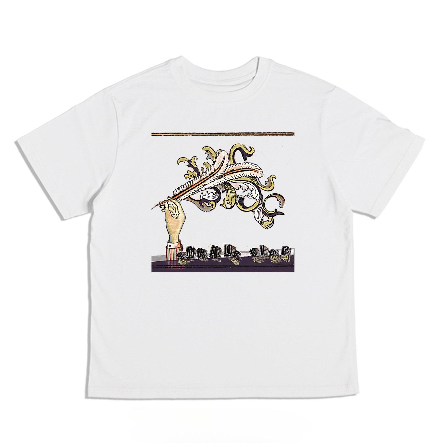 Digital Direct Injection Rock Arcade Fire Band Loose Printed ShortSleeved TShirt Cotton Loose Fit S