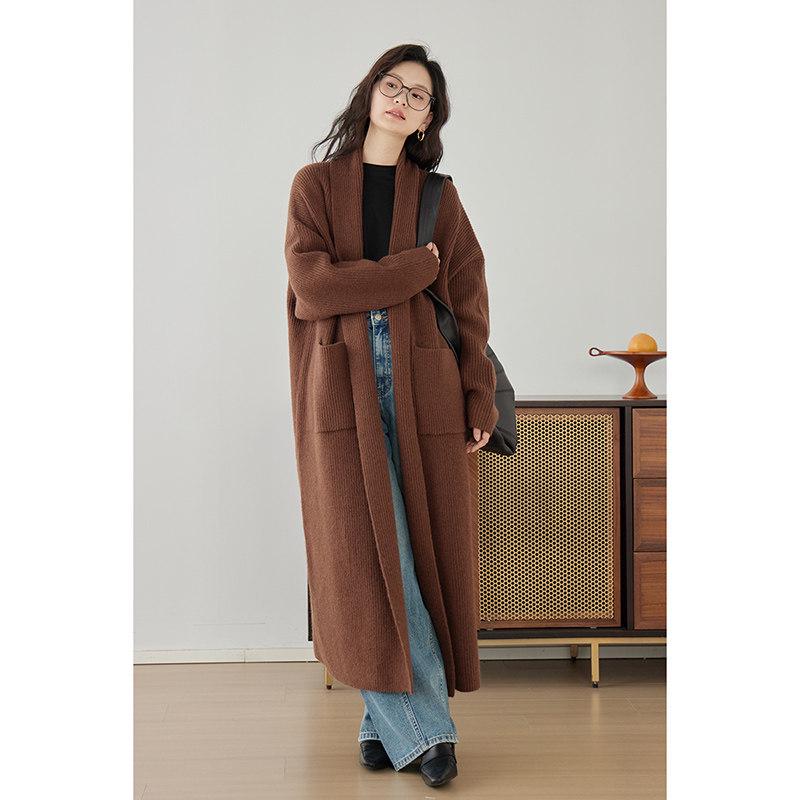 2026 Spring Women's V-Neck Long Knit Cardigan Sweater Coat