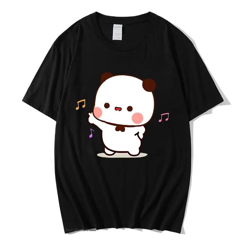 Anime Cartoon Panda Bear Bubu and Dudu T Shirt Kawaii Graphic Printed T Shirt Fashion Crew Neck Plus Size T Shirt Women