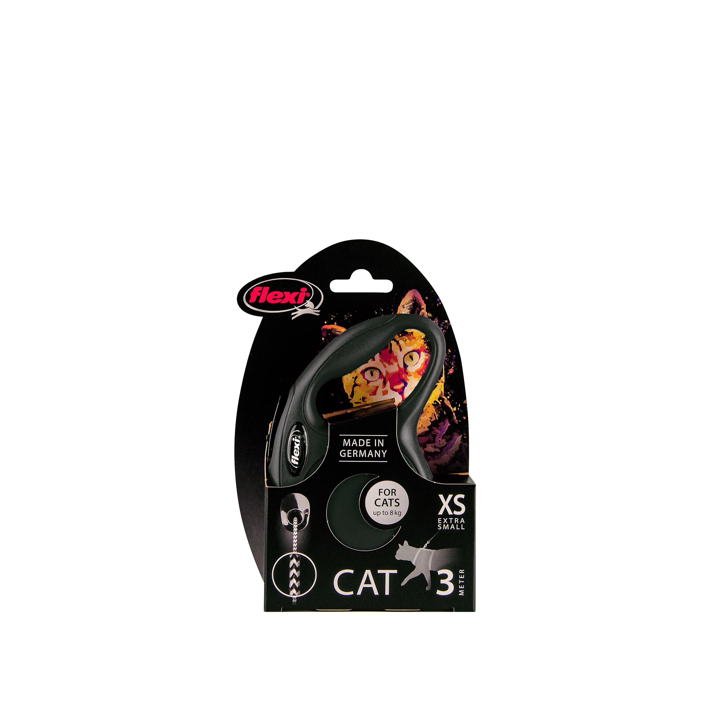 

Flexi New Classic Cord XS (Under 8kg), 3m, Black [Cat Leash]