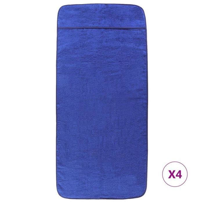 Serviettes de plage 4 pcs bleu royal 60x135 cm tissu 400 GSM
