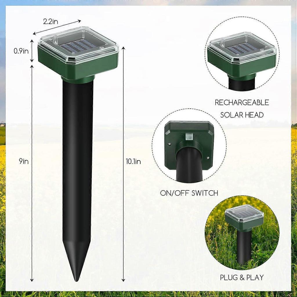 Solar Rat Repellent Ultrasonic 4 Pack For Outdoor Garden Rat Repellent