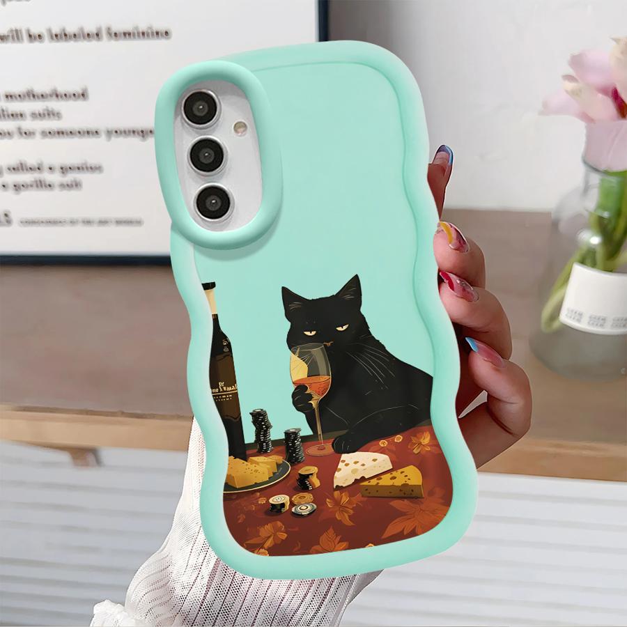 Leicht betrunkene Katze Hülle für Samsung Galaxy A14 A16 A13 A12 A15 A11 A21s A52 Weiche Handyhülle A06 A22 A33 A53 A04 A03 A05 A23