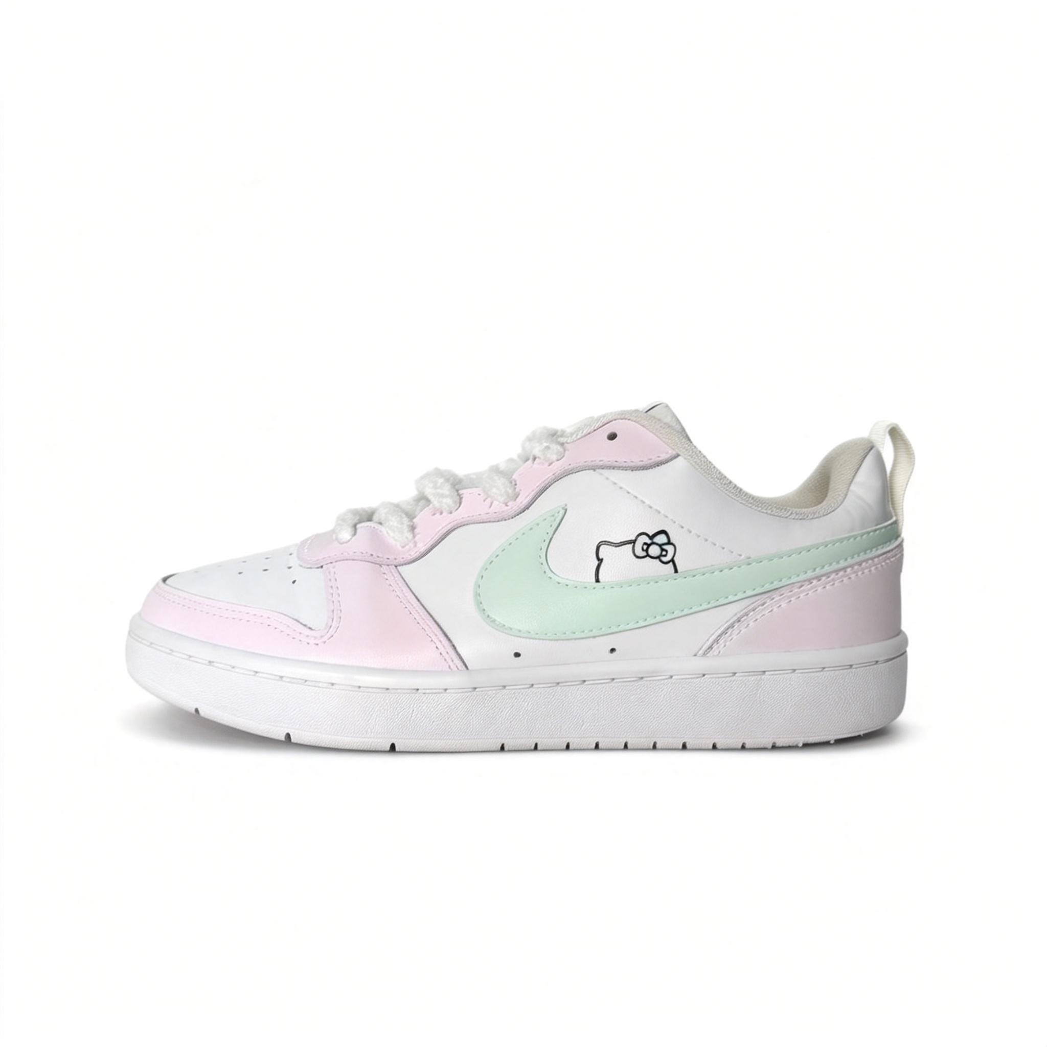 

Nike Pink And White Kitten Leather Cushioning Abrasion Resistant Slip Resistant Low top Skateboard Shoes Unisex Pink BQ5448-100(team1670-) 35.5