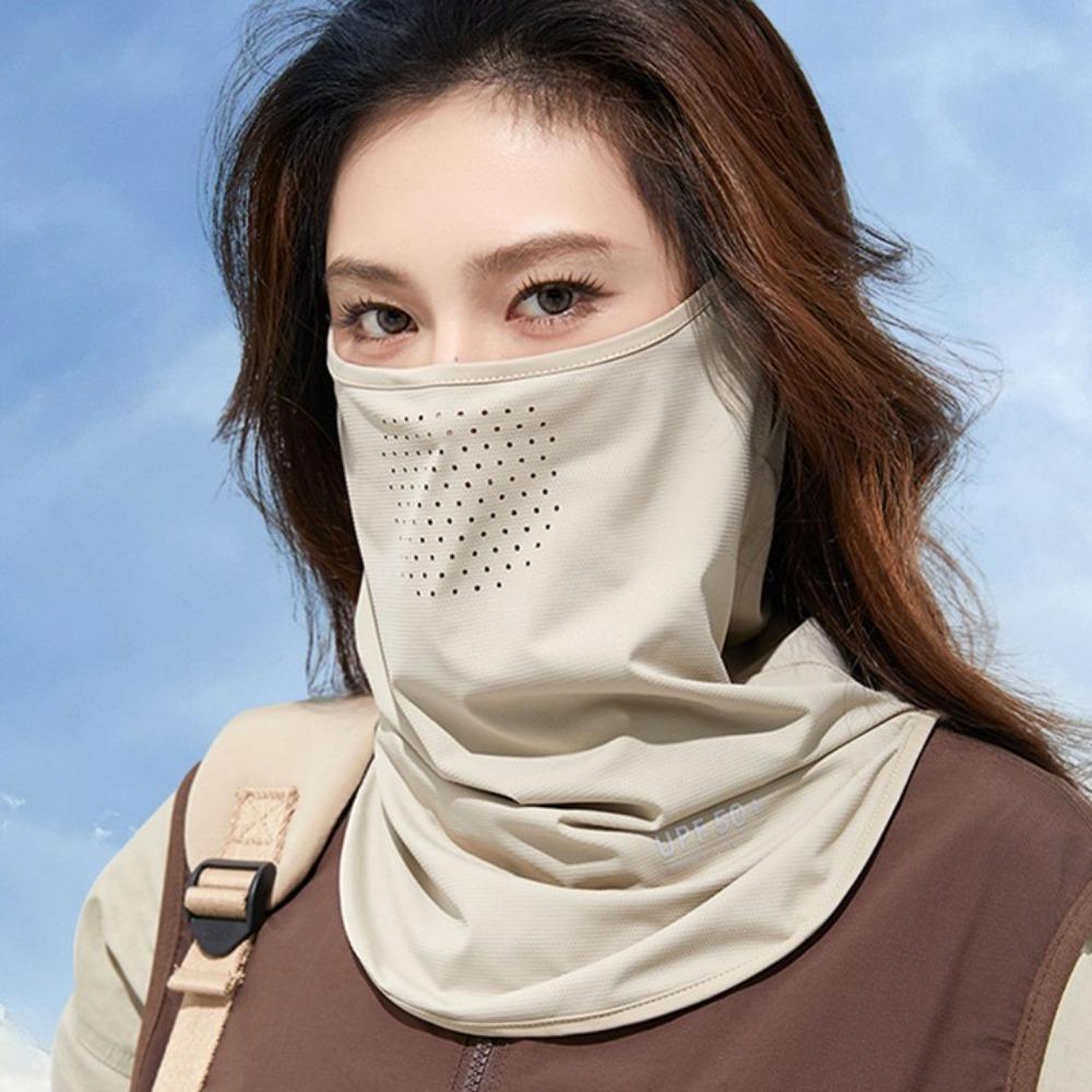 Dual Use Cycling Uv Protection Masks Ice Silk Sunscreen Full Face Cover  Outdoor