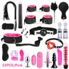 BDSM Bed Restraint Toys - 11-piece Couple Restraint Set Strange Toys with Nipples Handcuffs Collars Ankles Cuffs and Eye Masks