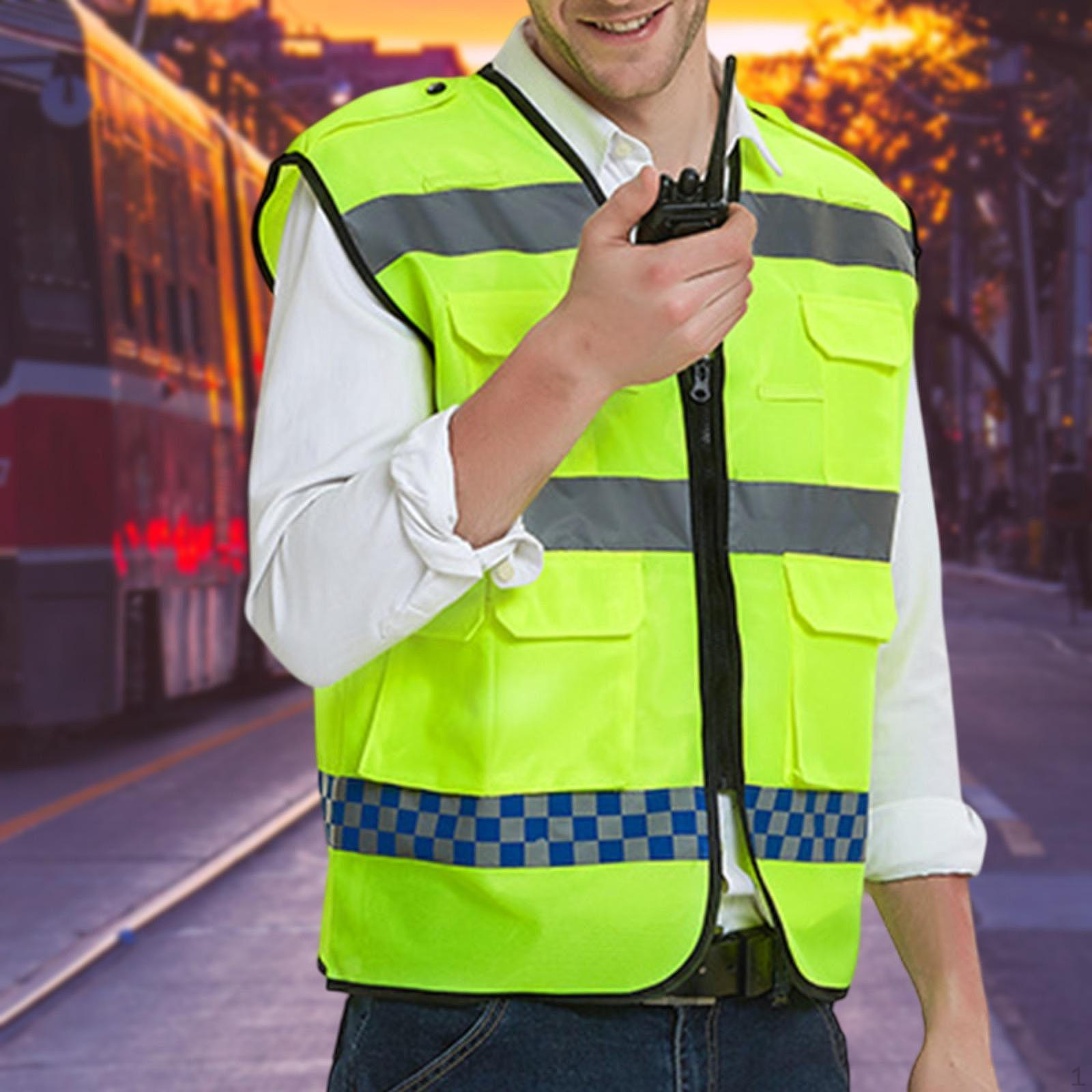 

Светоотражающий жилет, одежда, дышащая, высокой видимости, с молнией для пеших прогулок, выгула собак на открытом воздухе L