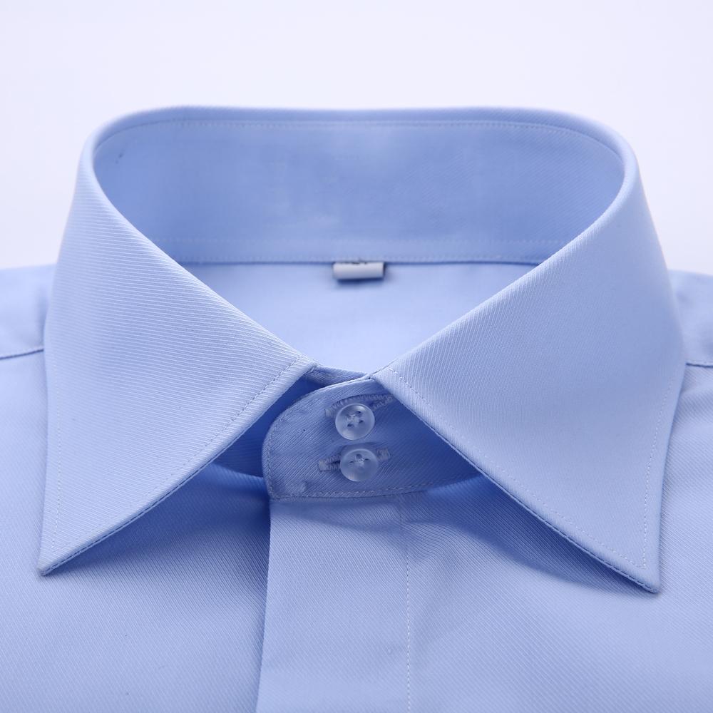 Men's French Front Hidden Buttons Dress Shirt, Solid Color Turndown Collar Long Sleeve Shirts For Party Wedding Spring Autumn Business Activities