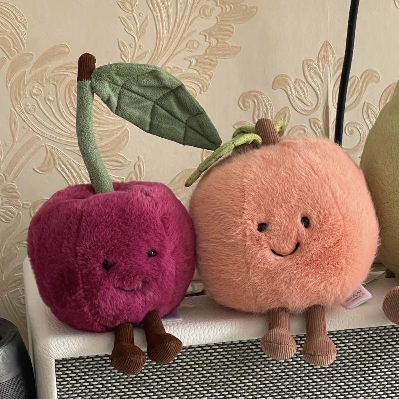 Cherry Peach Plush Toy - Cute Comfort Doll for Children
