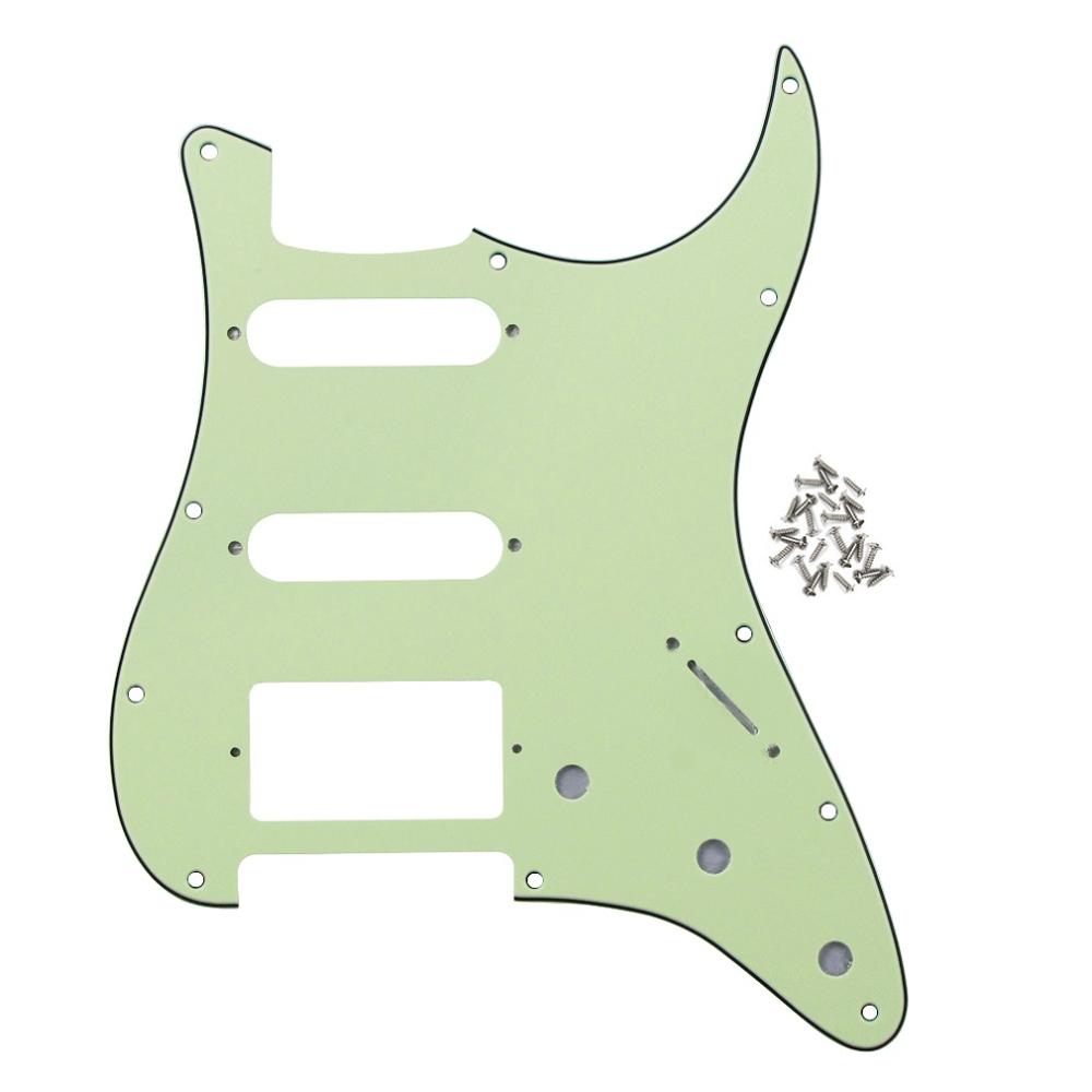 FLEOR 11 Holes HSS Electric Guitar Pickguard SSH Guard Scratch Plate & Screws fit ST Guitar Parts, 8 Colors Option