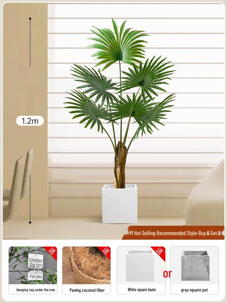 Large Luxury Faux Livistona Flower: Indoor Green Plant Floor Decoration