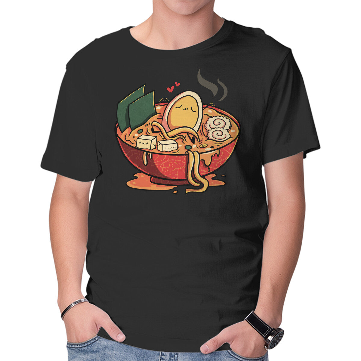 Unisex Crew Neck T-Shirt Noodle Spa Ramen Lover Graphic Short Sleeve Casual Tee XXXL