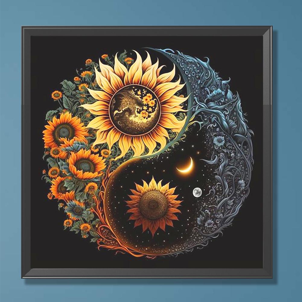 5D DIY Full Rund Borr Diamantmålning Blomma Kit Heminredning Konst Hantverk