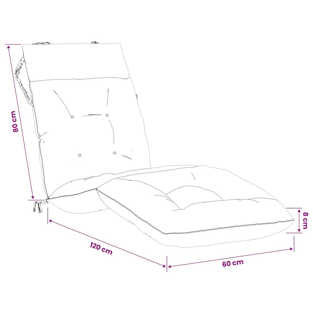 Sun Lounger Cushion VIANEN 100percent  Polyester Red 200 x 60 x 8 cm