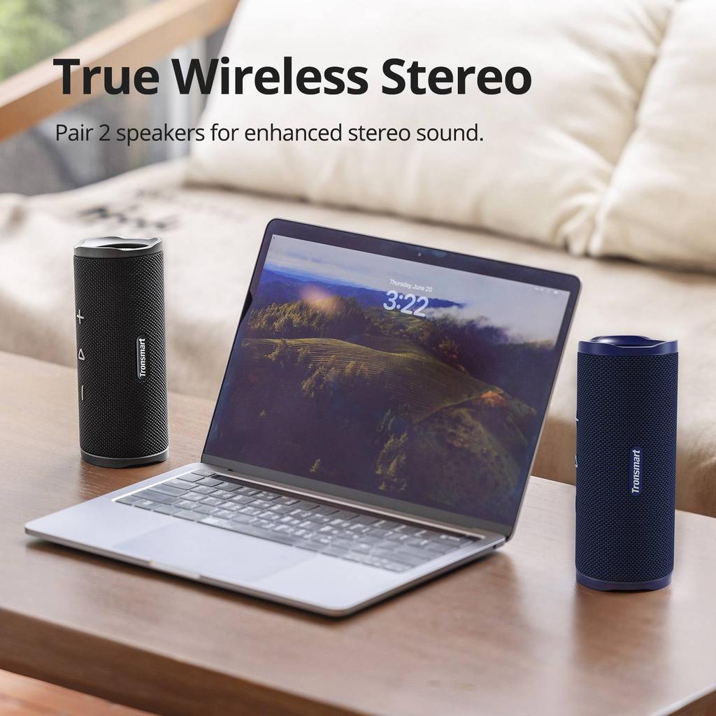 Altoparlante Bluetooth Tronsmart Mirtune C3, Suono Potente 24W, Impermeabile IPX7, 12 Ore di Riproduzione, Accoppiamento Stereo, Portatile con Cordino, Esterno