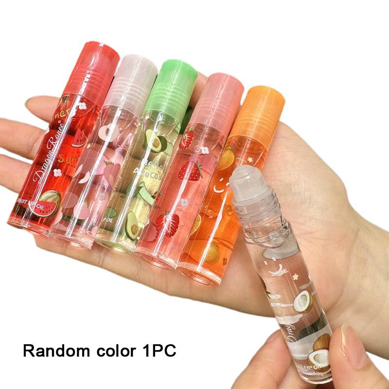 6 Plumping Clear Lip Oil Mirror Water Lip Gloss Lip Glaze Transparent Liquid Lipstick Moisturizing Fruit Lips Care Make Up