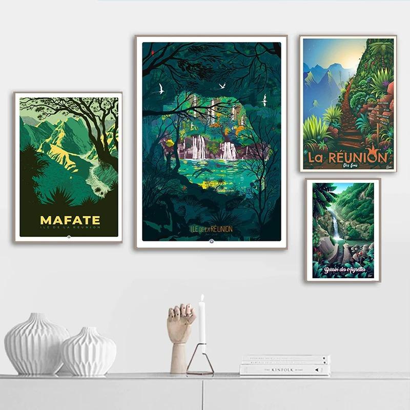 Nordic Travel Poster Aesthetic Vacation Illustration Canvas Painting Wall Art Mural Pictures Home Decoration Kawaii Room Decor