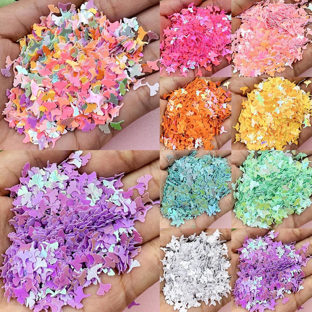 Hanmade Fashion Hollow Out Ginkgo Leaf 6.8*6.2mm 1000Pcs Acrylic Decorative Resin Sequins PVC Multifuctional Mini Sequins