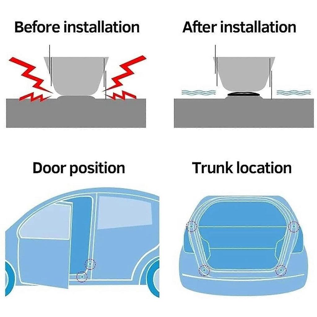 16Pcs Car Silicone Shock Absorber Gasket ,Universal Self-Adhesive Automobile Shock Absorber Silent Gaskets Door Bumper