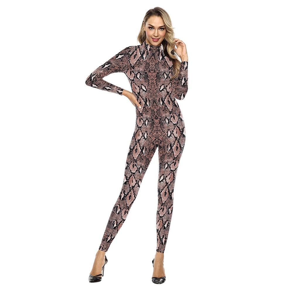 Women Men Animals Snake Python 3D Printed Jumpsuit Adults Halloween Cosplay Costume for Dancing Party Dress Up