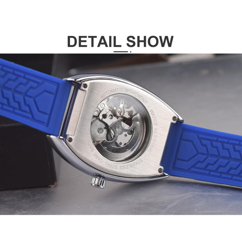 Forsining Men Fashion Motorcycle Street Hipster Hollow Mechanical Watch