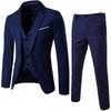 Korean Style Men's Slim Fit Three-Piece Suit - Business, Formal, or Wedding Wear