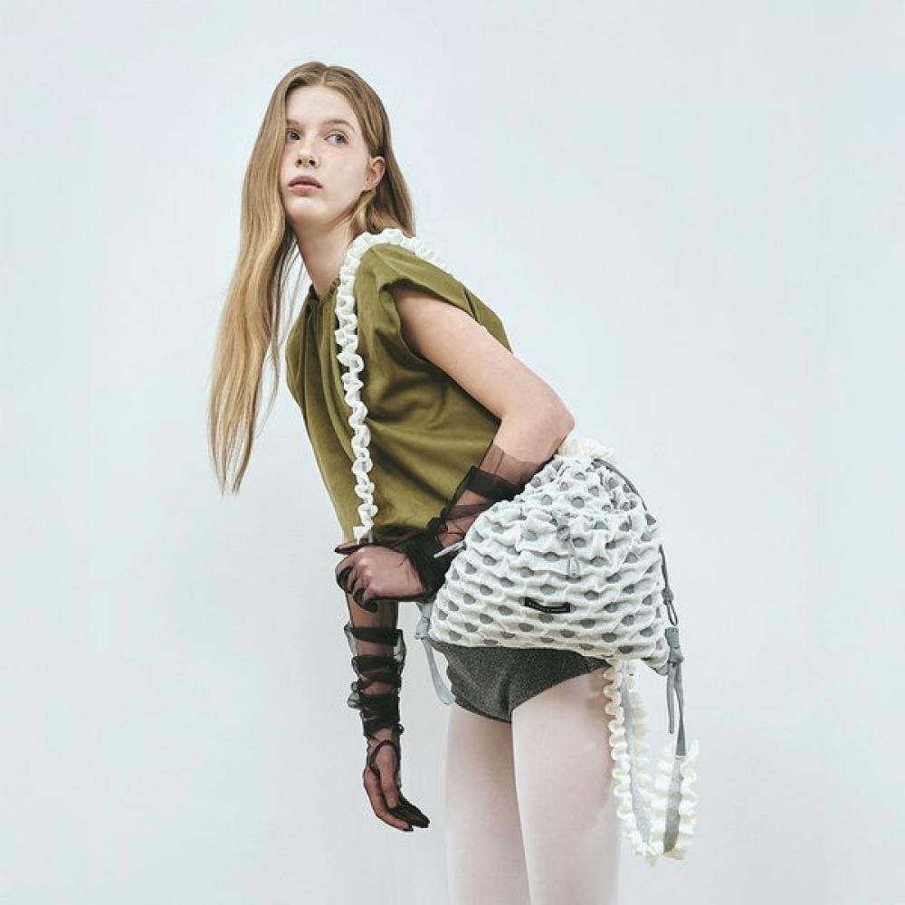 Pleatsmama Ivory Polka Dot Backpack