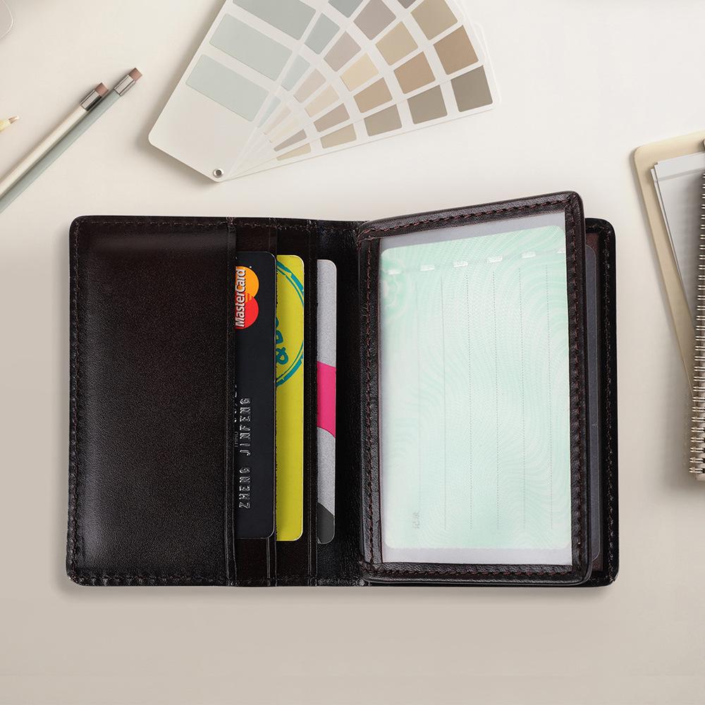 Unisex držák na řidičský průkaz z vícebarevné kůže s přihrádkami na karty