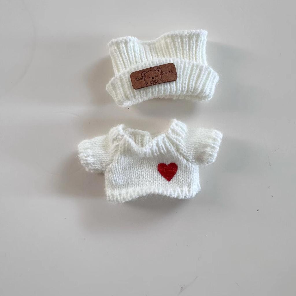 Labubu Pendant & Teddy Bear Hat Set: First Gen & Second Gen Knitted Sweater Blind Box Doll Outfit