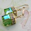 Fashion Women's Cubic Faux Gemstone Pendant Ear Hooks Party Earrings Jewelry