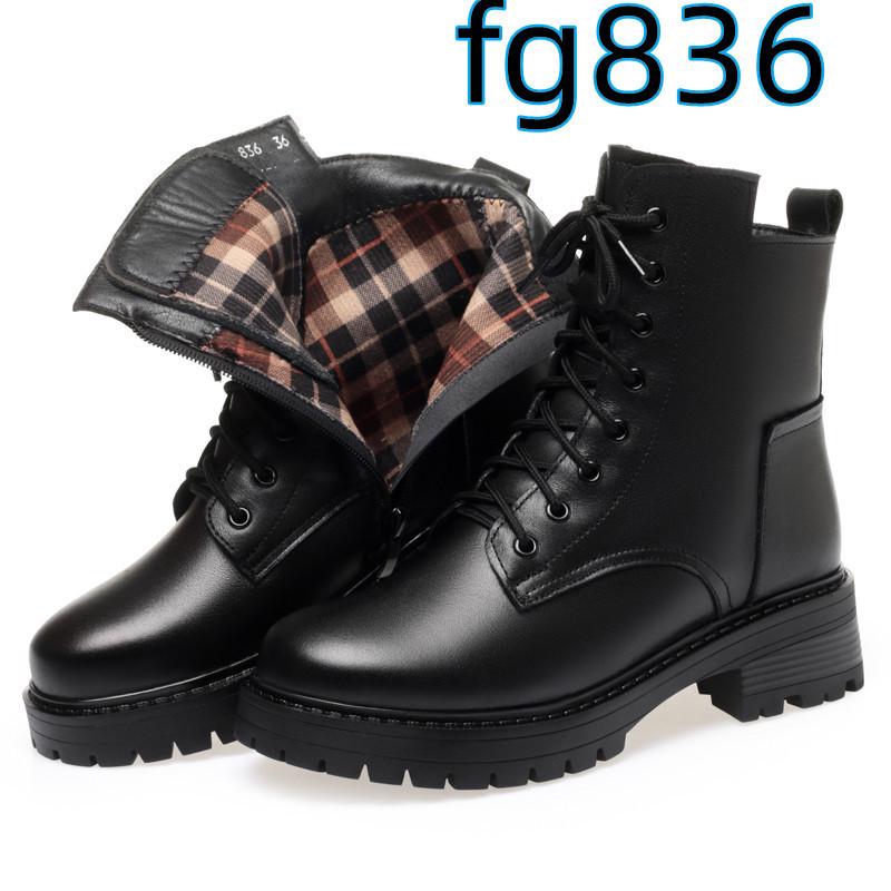 

Жіночі шкіряні бавовняні туфлі з круглим носком на низькому підборі, із застібкою-блискавкою збоку - Повсякденний стиль, Осінь/Зима 34